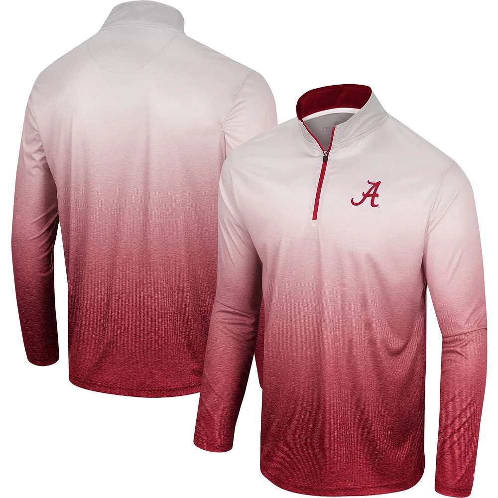 Men's Colosseum White/Crimson Alabama Crimson Tide Laws of Physics Quarter-Zip Windshirt