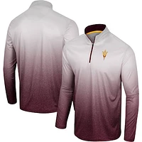 Men's Colosseum White/Maroon Arizona State Sun Devils Laws of Physics Quarter-Zip Windshirt