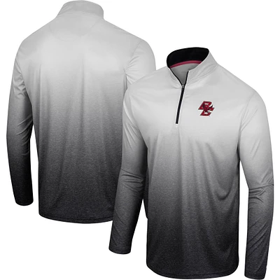 Men's Colosseum White/Black Boston College Eagles Laws of Physics Quarter-Zip Windshirt