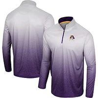 Men's Colosseum White/Purple ECU Pirates Laws of Physics Quarter-Zip Windshirt