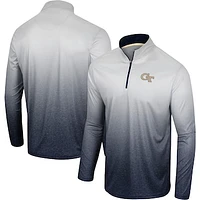 Men's Colosseum White/Navy Georgia Tech Yellow Jackets Laws of Physics Quarter-Zip Windshirt