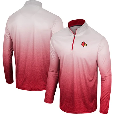 Men's Colosseum White/Red Louisville Cardinals Laws of Physics Quarter-Zip Windshirt