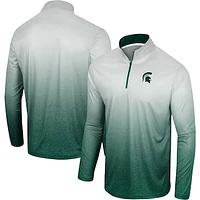 Men's Colosseum White/Green Michigan State Spartans Laws of Physics Quarter-Zip Windshirt