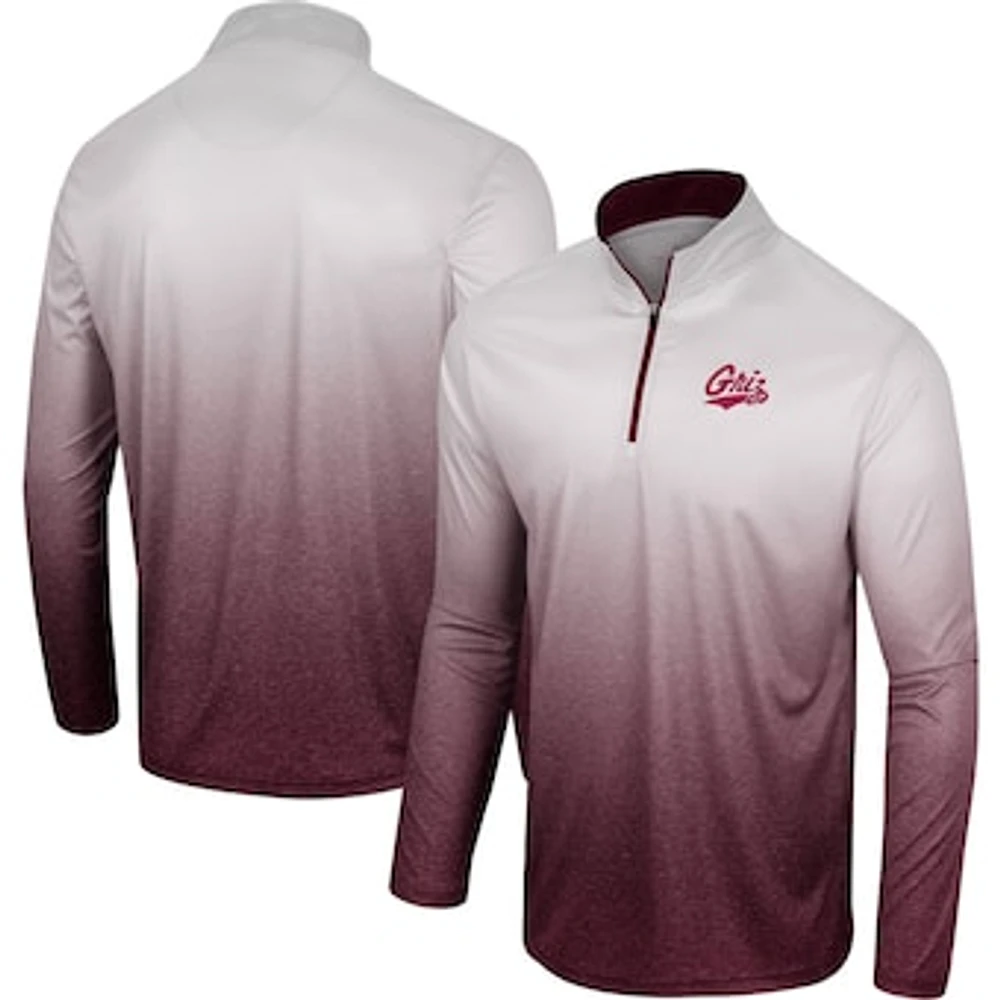 Men's Colosseum White/Maroon Montana Grizzlies Laws of Physics Quarter-Zip Windshirt