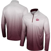 Men's Colosseum White/Maroon Montana Grizzlies Laws of Physics Quarter-Zip Windshirt