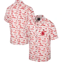 Men's Colosseum White Rutgers Scarlet Knights Spontaneous is Romantic Camp Button-Up Shirt