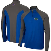 Men's Colosseum Royal/Charcoal Florida Gators Two Yutes Raglan Quarter-Zip Windshirt