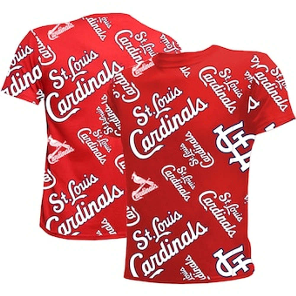 Youth Stitches Red St. Louis Cardinals Allover Team T-Shirt