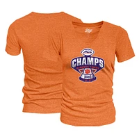 Women's Blue 84 Orange Clemson Tigers 2022 ACC Football Conference Champions Locker Room V-Neck T-Shirt