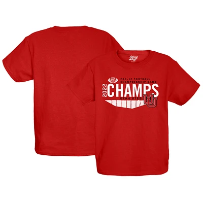 Youth Blue 84 Red Utah Utes 2022 PAC-12 Football Conference Champions Locker Room T-Shirt