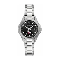 Women's Bulova Black Southern Illinois Salukis Stainless Steel Classic Sport Watch