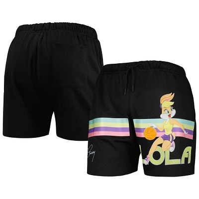 Men's Freeze Max Black Looney Tunes Lola Bunny Striped Mesh Shorts