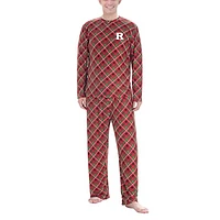 Men's Concepts Sport Red/Green Rutgers Scarlet Knights Holly Knit Long Sleeve Top and Pant Set