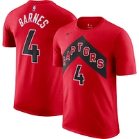 Men's Nike Scottie Barnes Red Toronto Raptors Essential Icon Name & Number T-Shirt