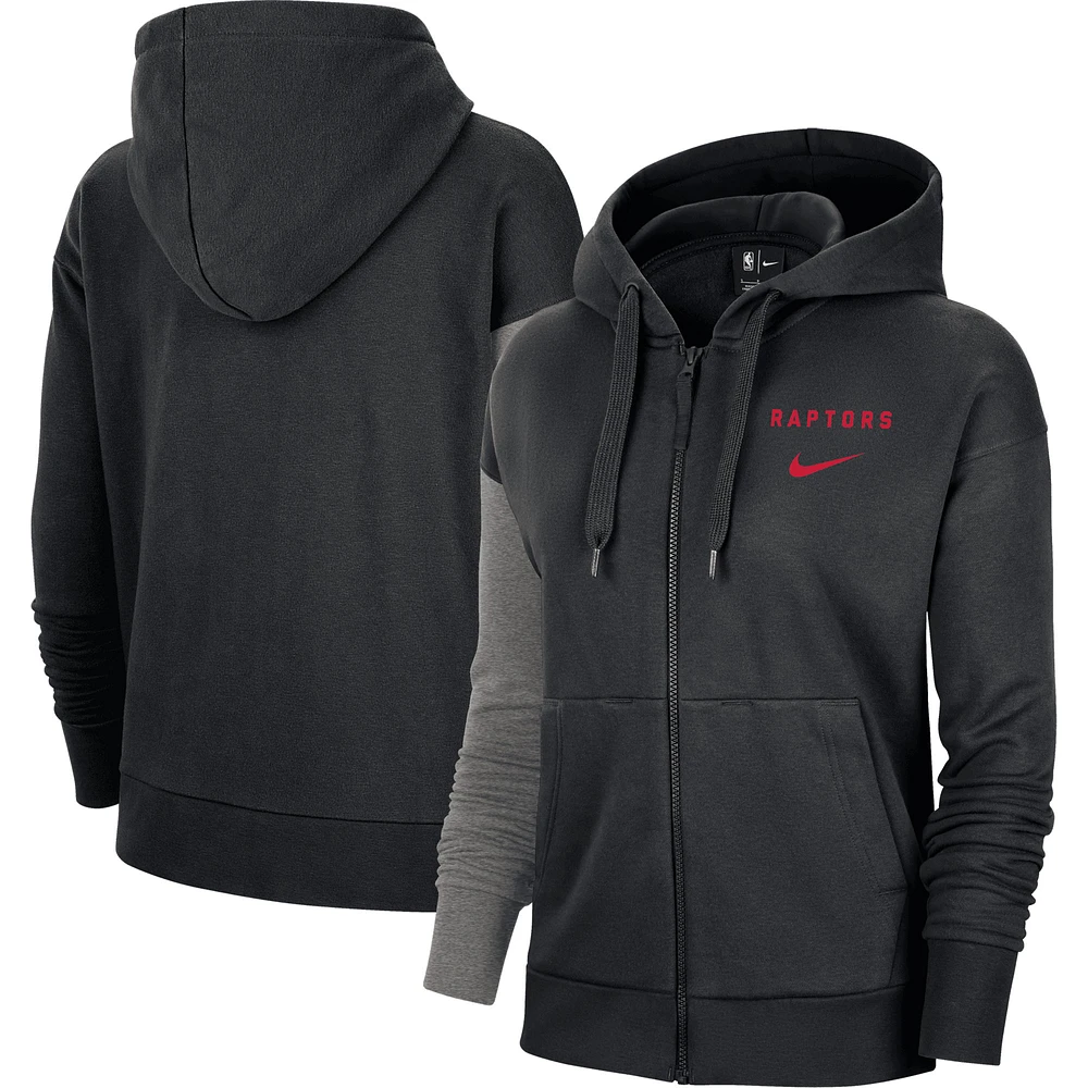 Women's Nike Black Toronto Raptors Courtside Essential - Full-Zip Hoodie