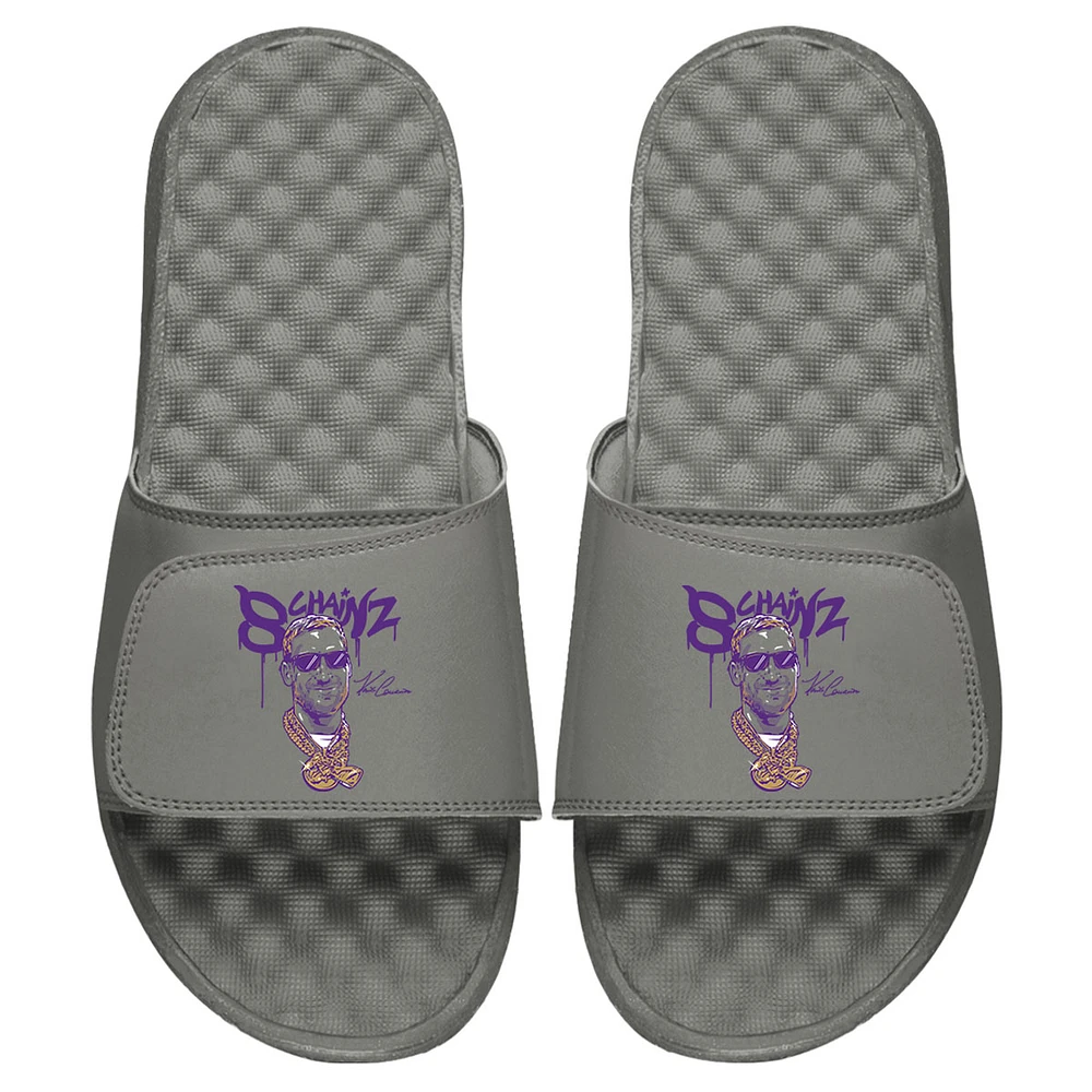 Youth ISlide x BreakingT Kirk Cousins Gray NFLPA 8 Chainz Slide Sandals