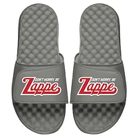 Youth ISlide x BreakingT Bailey Zappe Gray NFLPA Don't Worry Be Slide Sandals