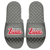Youth ISlide x BreakingT Bailey Zappe Gray NFLPA Don't Worry Be Slide Sandals