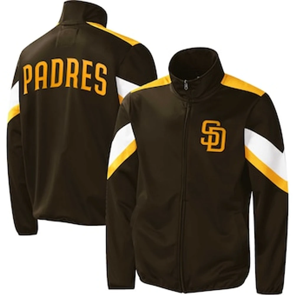 Men's G-III Sports by Carl Banks Brown San Diego Padres Earned Run Full-Zip - Track Jacket