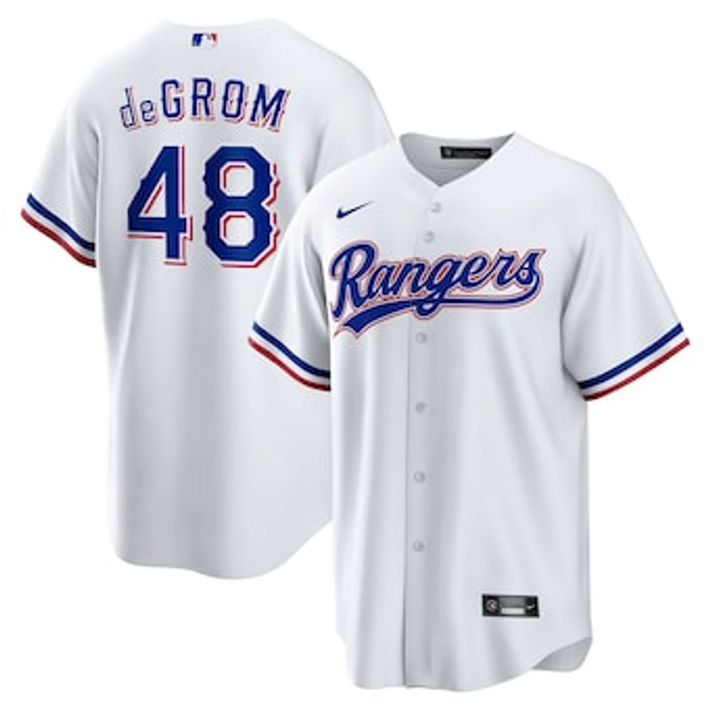 Men's Nike Jacob deGrom White Texas Rangers Home Replica Player Jersey