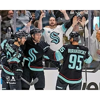 Andre Burakovsky Seattle Kraken Unsigned Celebrates with Teammates Photograph
