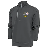 Men's Antigua Anthracite Michigan Wolverines College Football Playoff 2022 Fiesta Bowl Generation Quarter-Zip Pullover Top