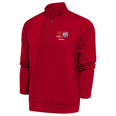 Men's Antigua Red Georgia Bulldogs College Football Playoff 2022 Peach Bowl Big & Tall Generation Quarter-Zip Pullover Top