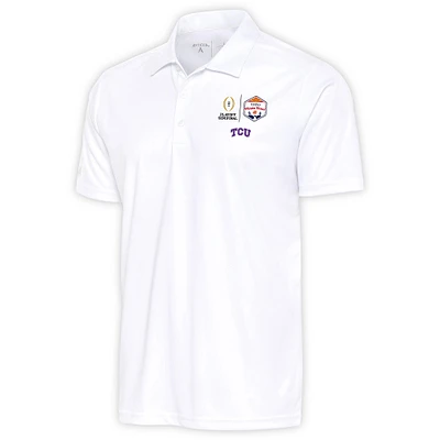 Men's Antigua White TCU Horned Frogs College Football Playoff 2022 Fiesta Bowl Tribute Polo