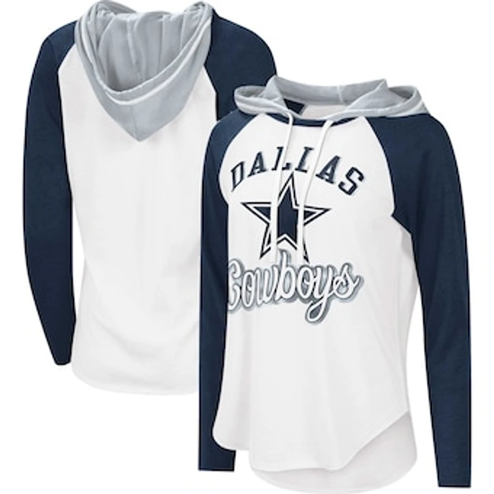 Women's G-III 4Her by Carl Banks White Dallas Cowboys MVP Raglan Hoodie - Long Sleeve T-Shirt