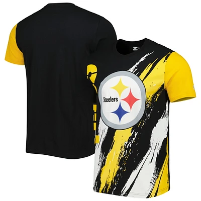 Men's Starter Black Pittsburgh Steelers Extreme Defender T-Shirt
