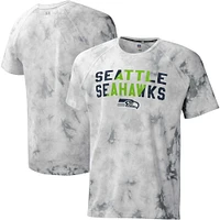 Men's MSX by Michael Strahan Gray Seattle Seahawks Resolution Tie-Dye Raglan T-Shirt