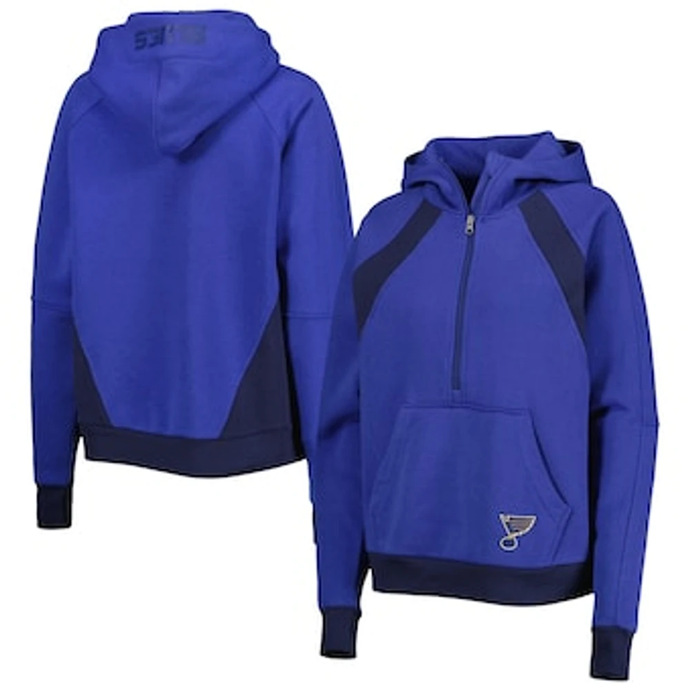 Women's Starter Blue St. Louis Blues Wishbone Half-Zip Hoodie