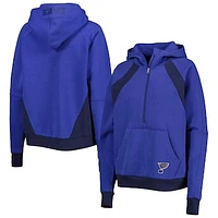 Women's Starter Blue St. Louis Blues Wishbone Half-Zip Hoodie