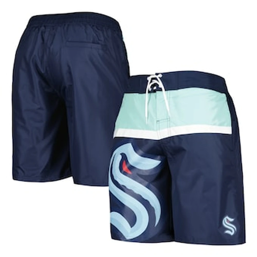 Men's Starter Deep Sea Blue Seattle Kraken Wind Swim Trunks