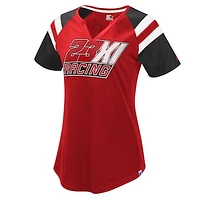 Women's Starter Red/Black 23XI Racing Game On Notch V-Neck T-Shirt