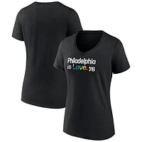 Women's Black Philadelphia 76ers City Pride Team Logo V-Neck T-Shirt