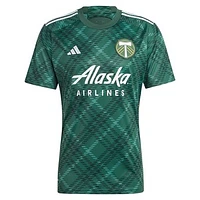 Men's adidas Green Portland Timbers 2023 Plaid Kit Replica Jersey