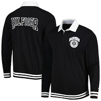 Men's Tommy Hilfiger Black Las Vegas Raiders Cody Long Sleeve Polo