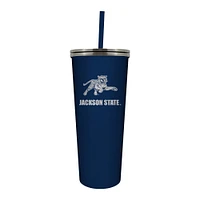 Navy Jackson State Tigers 24oz. Mascot Logo Skinny Tumbler