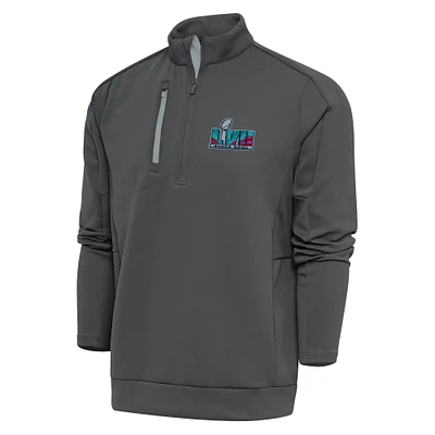 Men's Antigua Charcoal Super Bowl LVII Big & Tall Generation Quarter-Zip Pullover Top