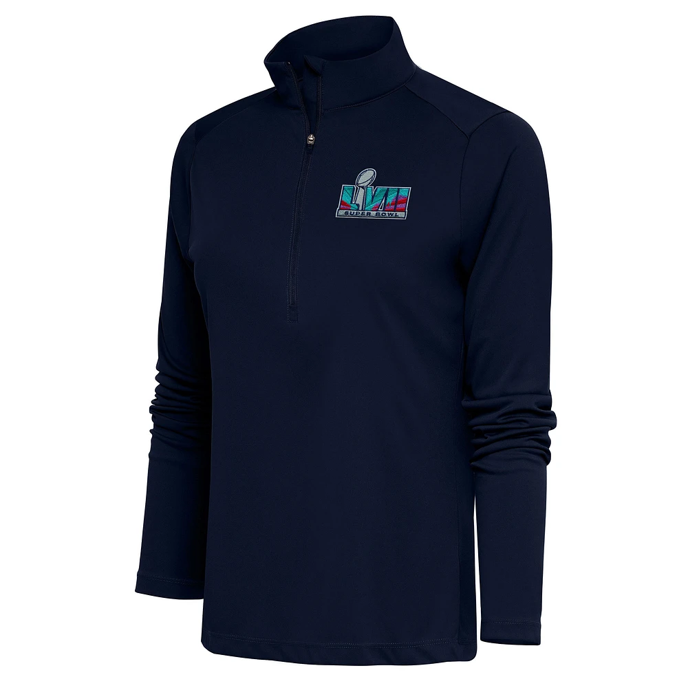 Women's Antigua Navy Super Bowl LVII Tribute Half-Zip Pullover Top