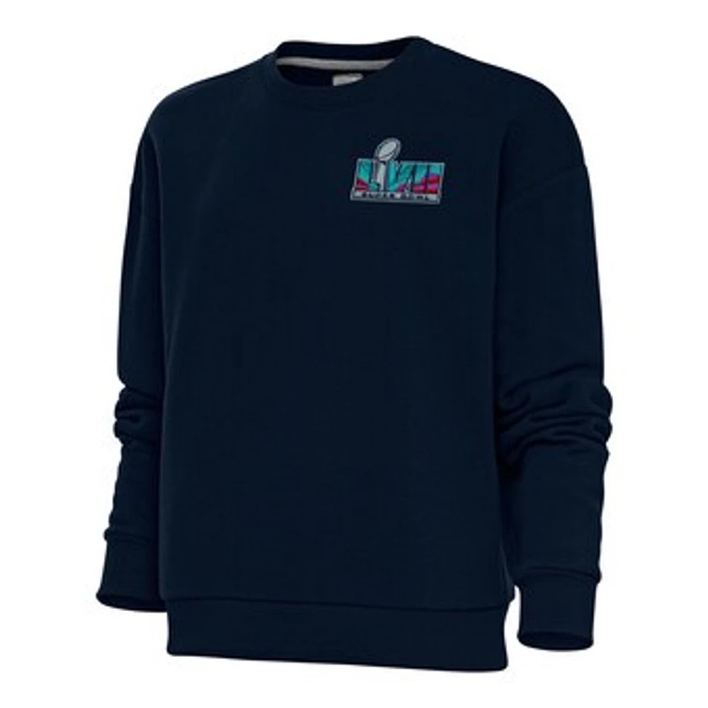 Women's Antigua Navy Super Bowl LVII Victory Pullover Sweatshirt