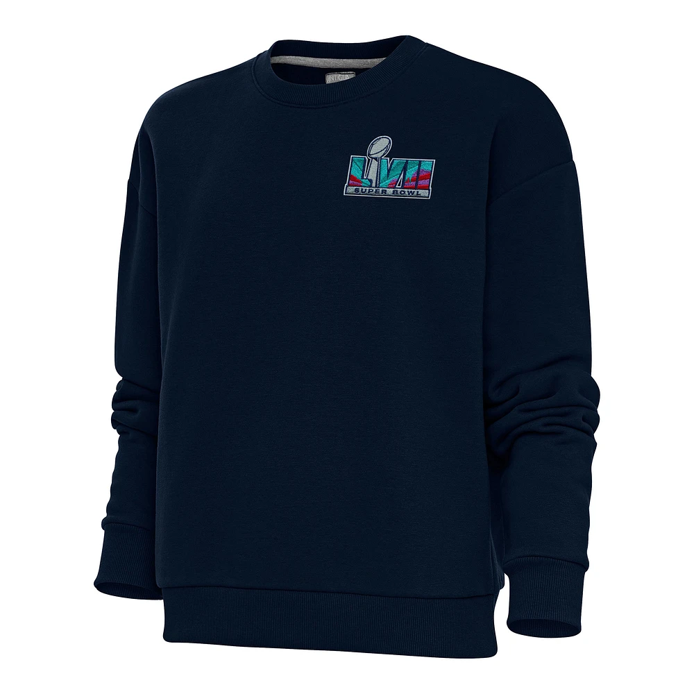 Women's Antigua Navy Super Bowl LVII Victory Pullover Sweatshirt