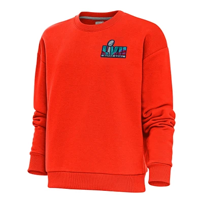 Women's Antigua Orange Super Bowl LVII Victory Pullover Sweatshirt