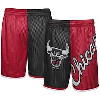 Youth Mitchell & Ness Black/Red Chicago Bulls Hardwood Classics Big Face 5.0 Shorts