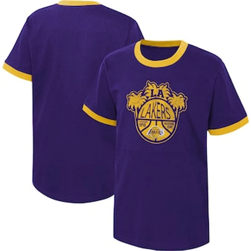 Youth Purple Los Angeles Lakers Hoop City High Contrast T-Shirt