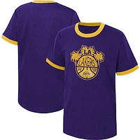 Youth Purple Los Angeles Lakers Hoop City High Contrast T-Shirt