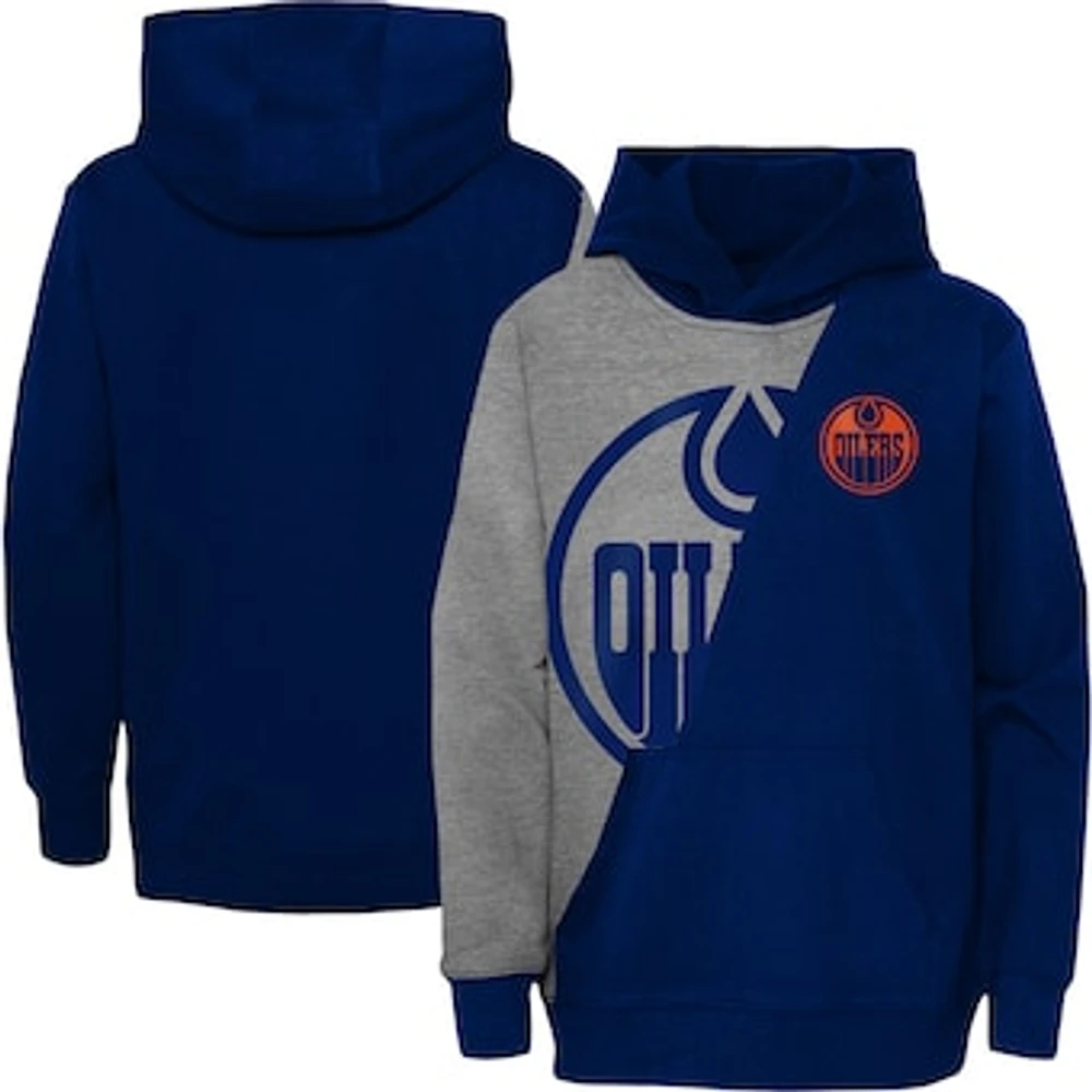 Preschool Heather Gray/Navy Edmonton Oilers Unrivaled - Pullover Hoodie