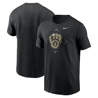 Men's Nike Black Milwaukee Brewers Camo Logo T-Shirt