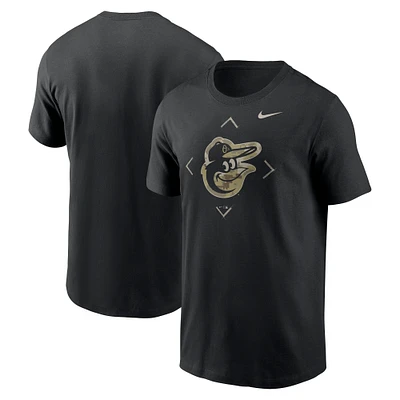 Men's Nike Black Baltimore Orioles Camo Logo T-Shirt